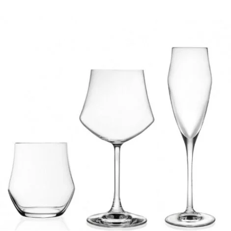 Set 18 Calici Bicchieri Flute in Vetro Trasparente RCR Cristalleria