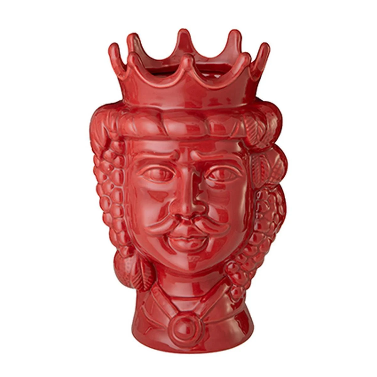 Vaso Porcellana Testa Moro Re Corallo c31