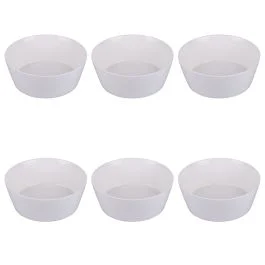 Set 6 piatti bowl in new bone China, bianco, Delice