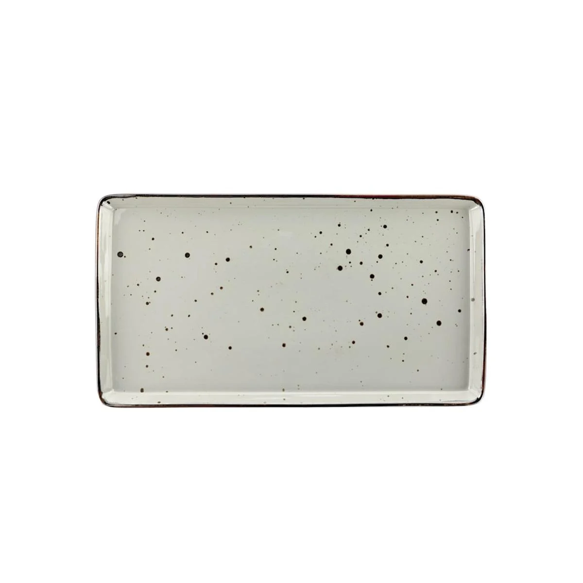 Vassoio Porcellana Weissestal Rett Grigio cm.38x21