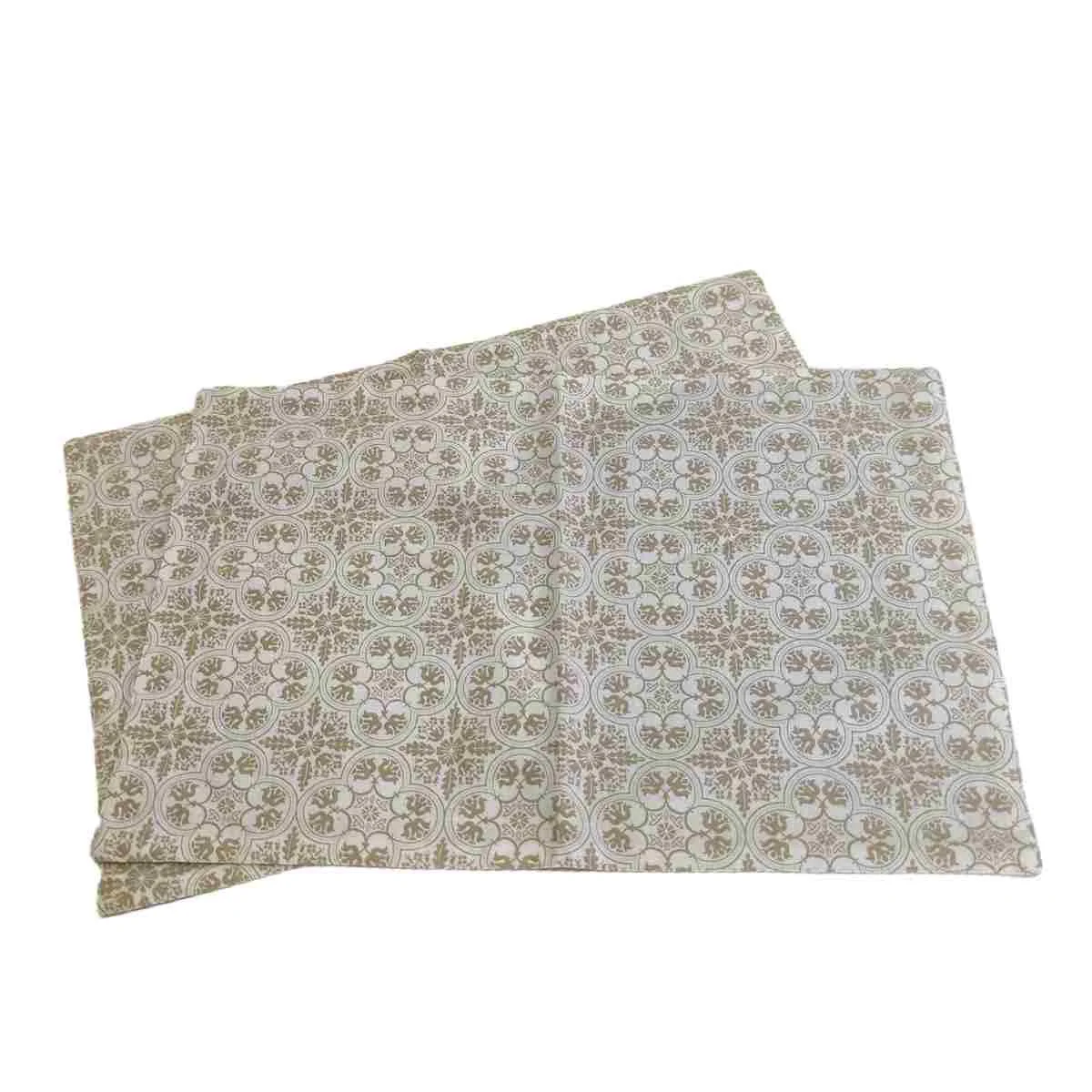 Tovaglietta Americana Fiori Beige 33x48 Set pz.2