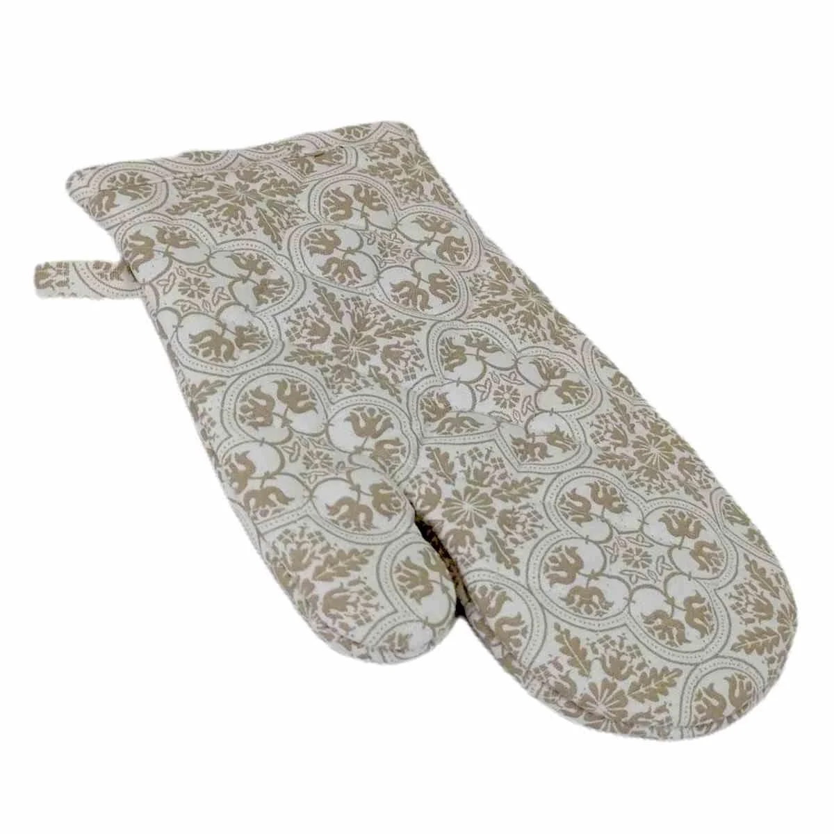 Guanto Cucina Fantasia Fiori Beige c27