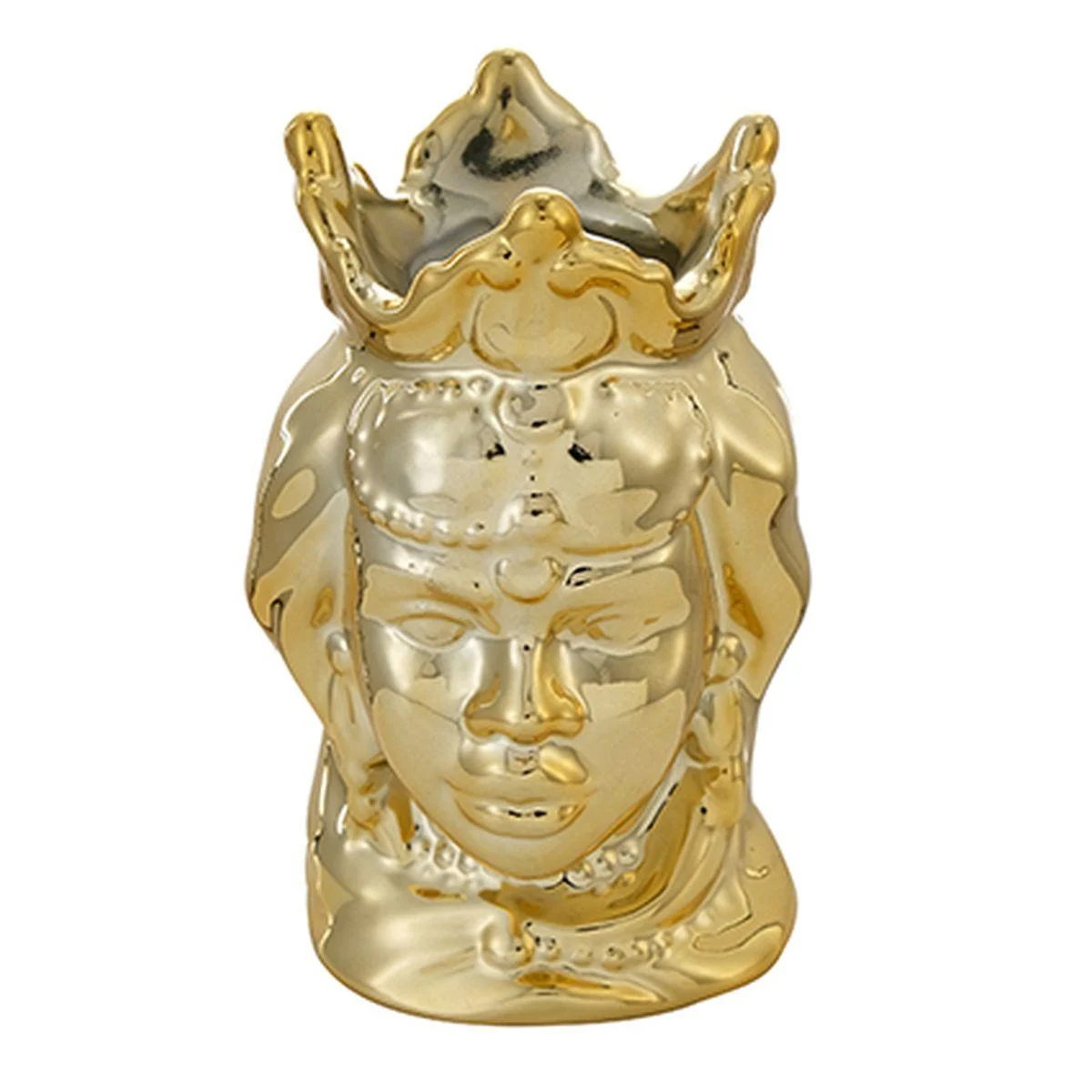 Vaso Porcellana Testa Moro Regina Oro cm.24