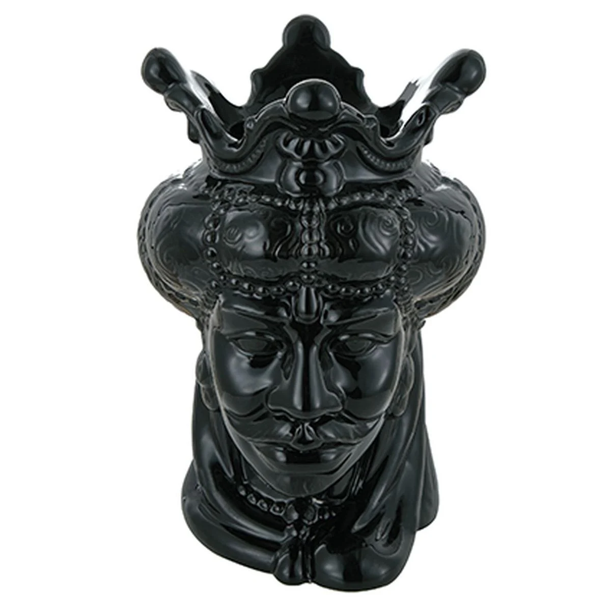 Vaso Porcellana Testa Moro Re Nero cm.24