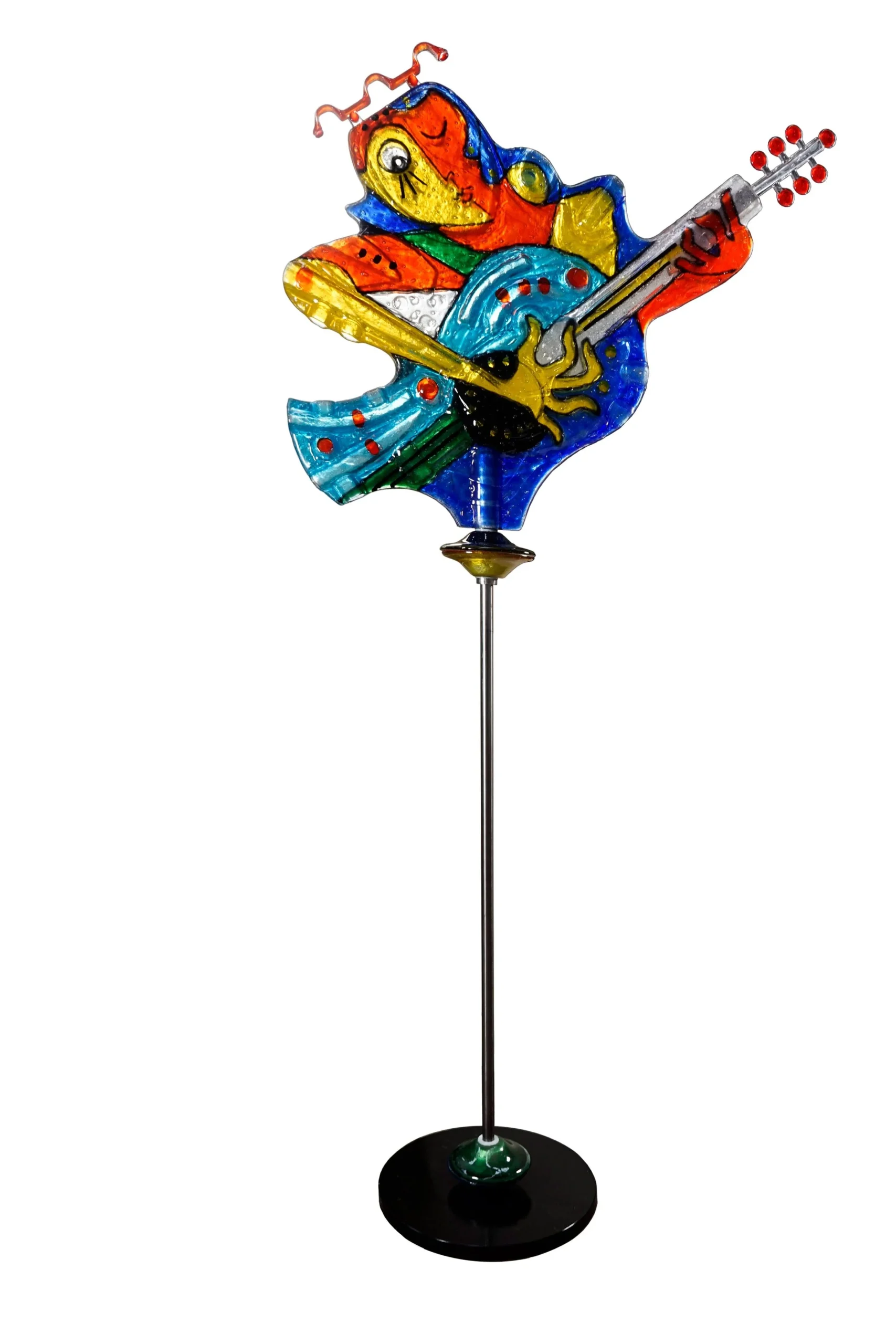 Scultura in Vetro VIBRAZIONI MUSICALI_CHITARRA di Silvio Vigliaturo - Pezzo Unico
