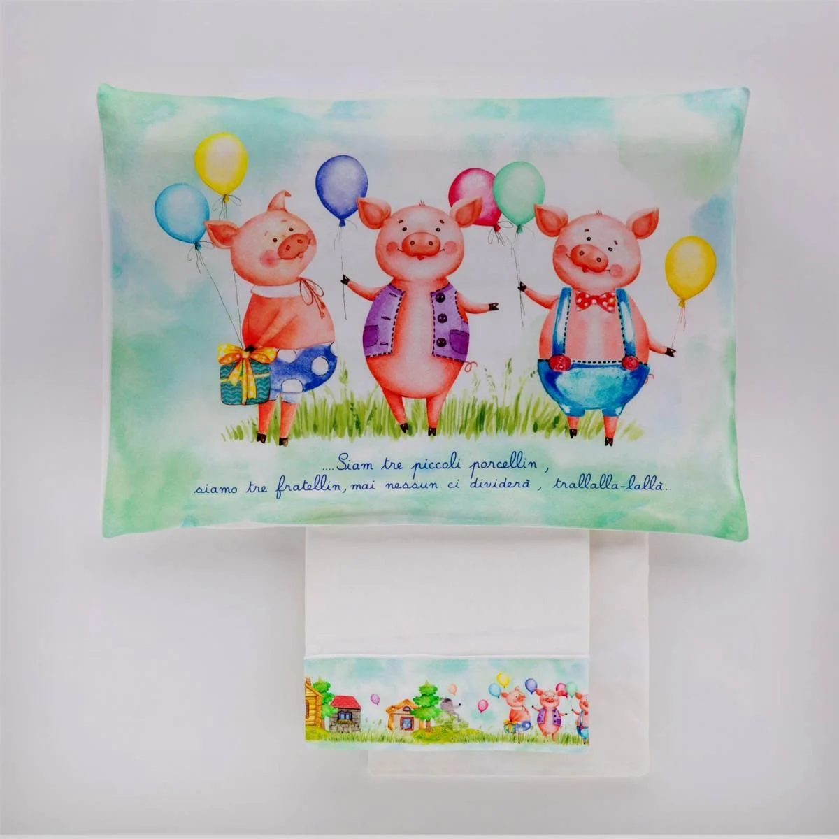 Lenzuola Singole Lettino Baby Tre Porcellini
