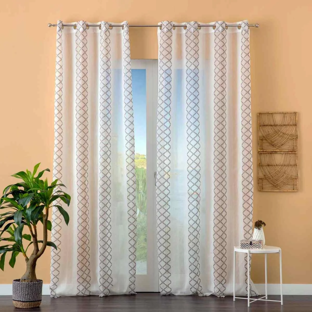 Tenda Agra Bianca Tortora cm.140x280