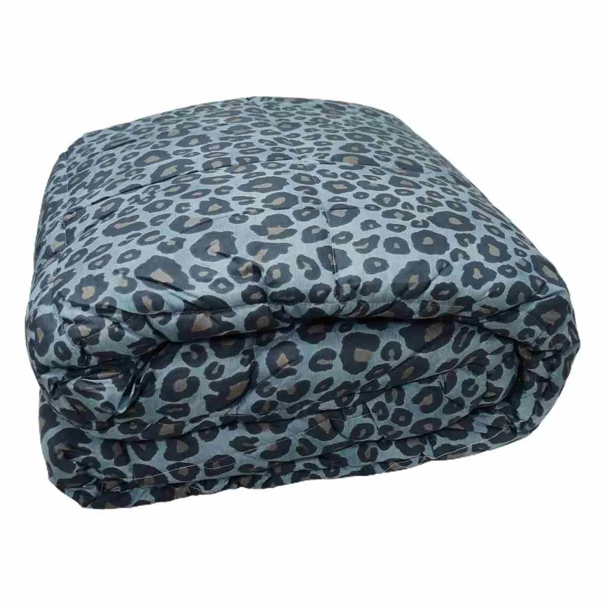 Trapunta Matrimoniale Leopard Azzurra cm.60x260