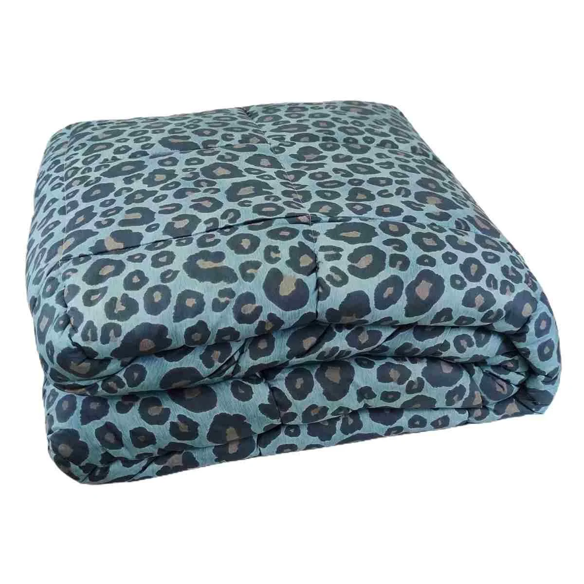Trapunta Singola Leopard Blu Avio cm.70x260