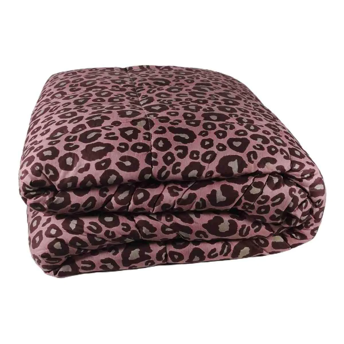 Trapunta Singola Leopard Rosa Bordeaux cm.70x260