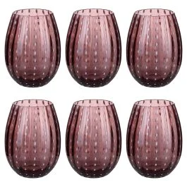 Set 6 bicchieri acqua 525 ml in vetro lavorato, Shiraz Provence