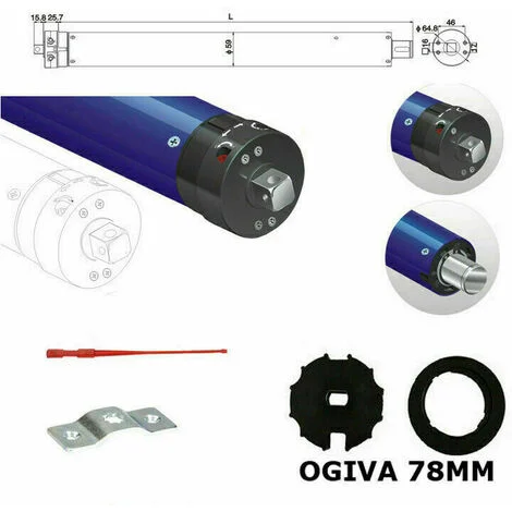 Motore Per Tenda Da Sole 220kg 120 Nm Elettrico Avvolgibile Avvolgibili Rullo 78
