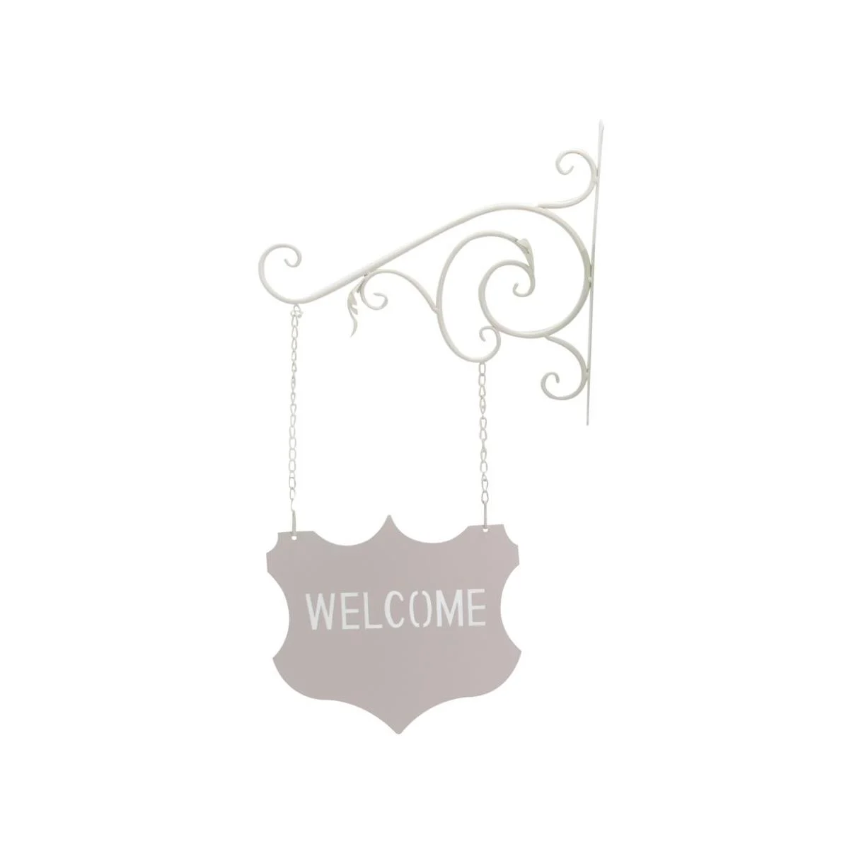Targa Metallo Welcome Bianca cm.39x60