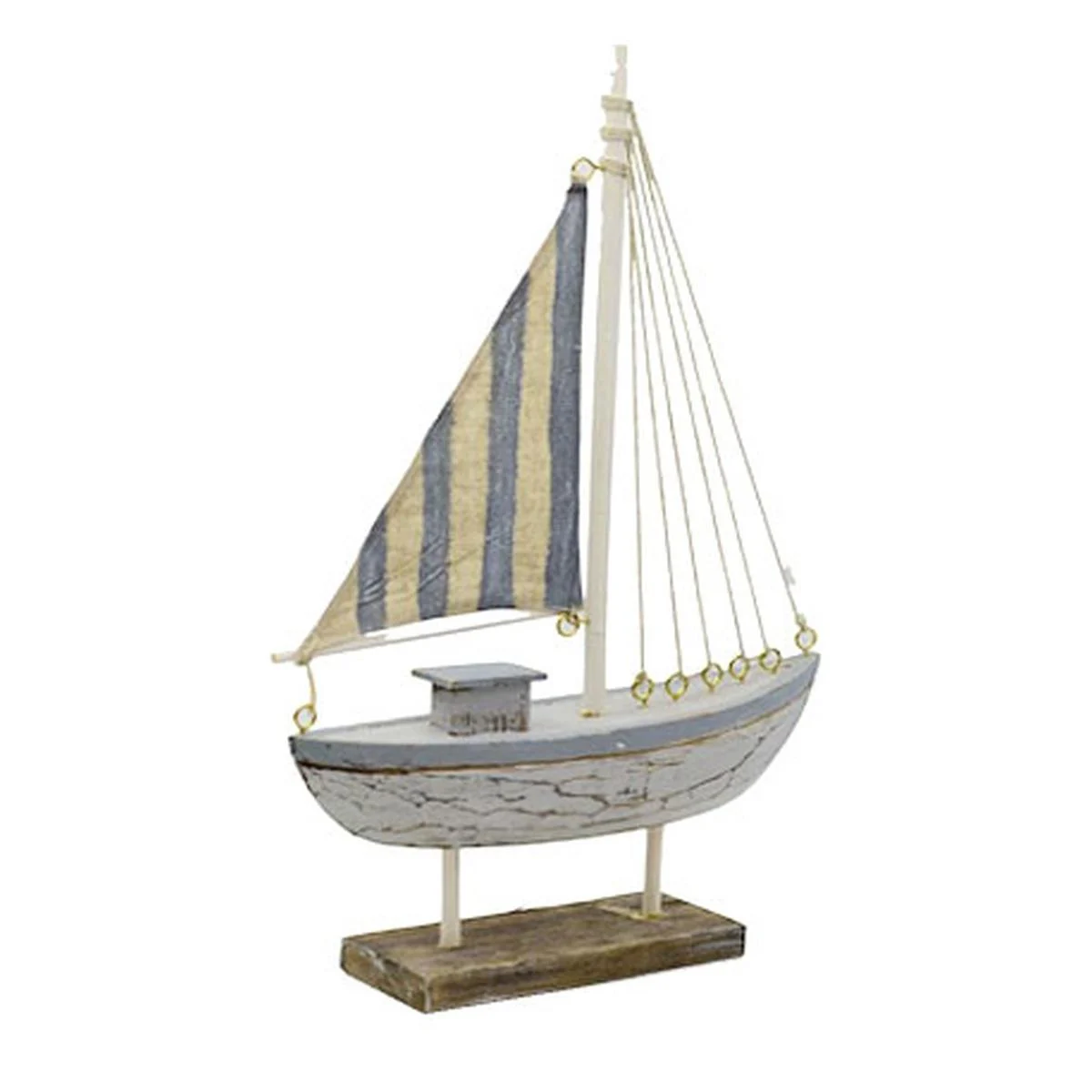 Decorazione Mare Barca Legno cm.26x7x44
