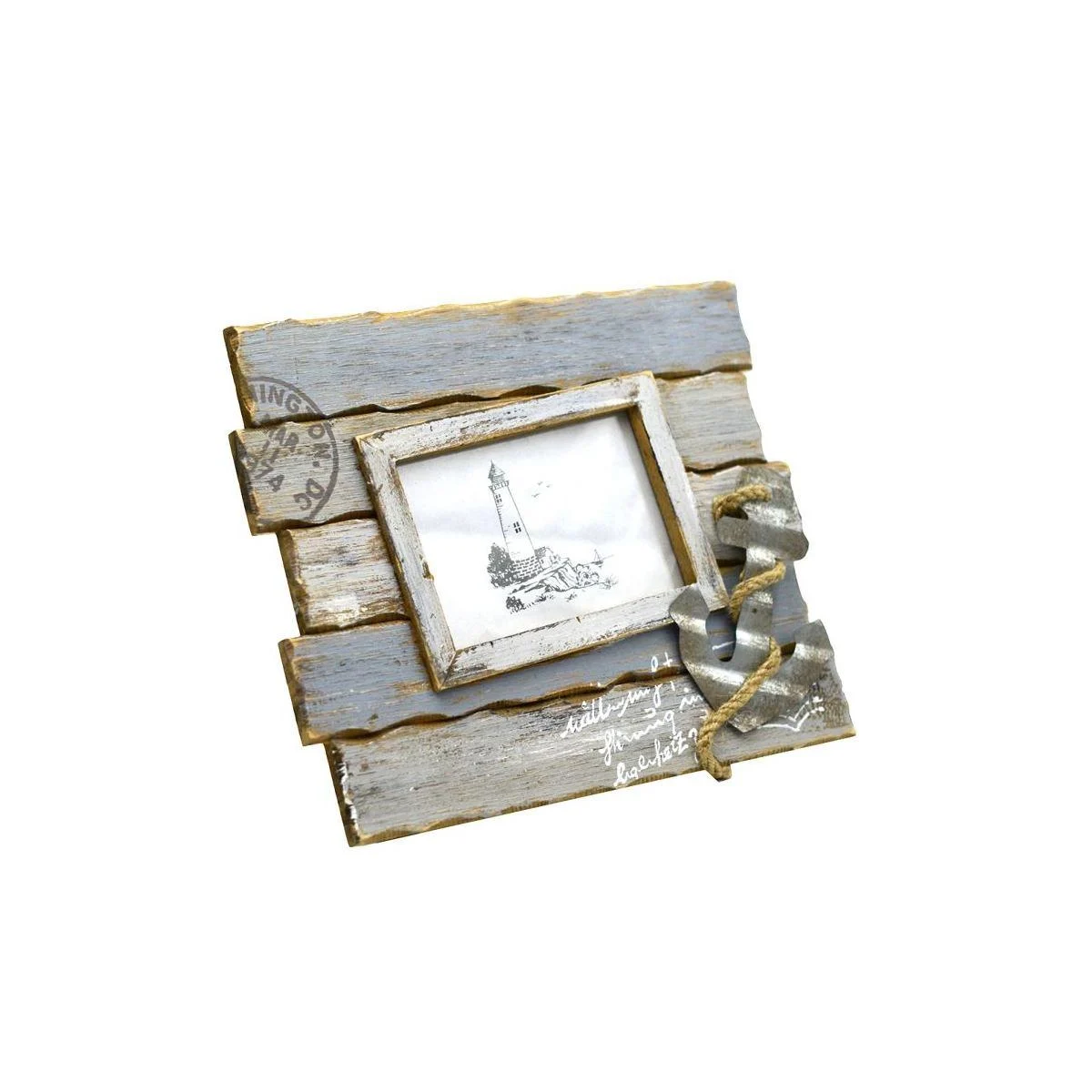 Cornice Legno Mare con Pesci cm.9x13