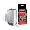 WEBER KIT CIMINIERA DI ACCENSIONE + 2 KG BRICCHETTI DI CARBONE