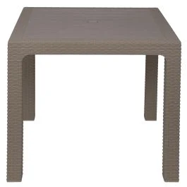 Tavolo quadrato da esterno 80x80 cm effetto rattan, tortora, Esté
