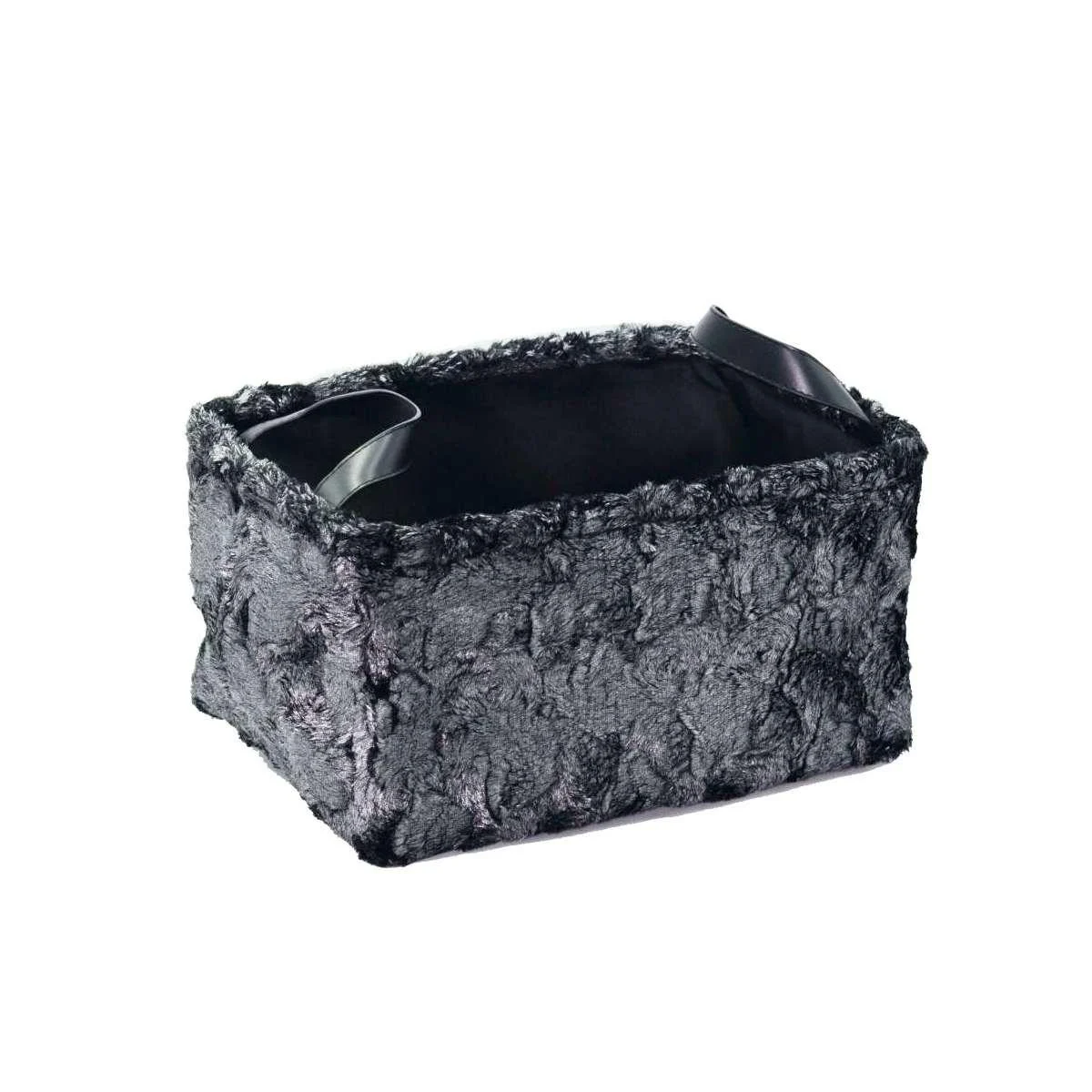 Cesto Nero Pelliccia cm.32x22x18