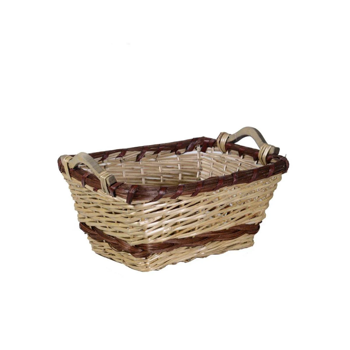 Cesto Natale Vimini Rettan. Fascia cm.42x33x19