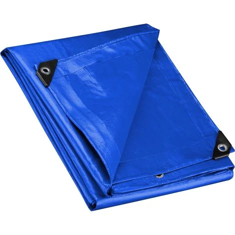Wiltec Telone occhiellato blu 2 x 3 m resistente alle intemperie e a raggi UV, impermeabile, robusto telo di protezione in poliestere 240 g/m² con rivestimento in PVC