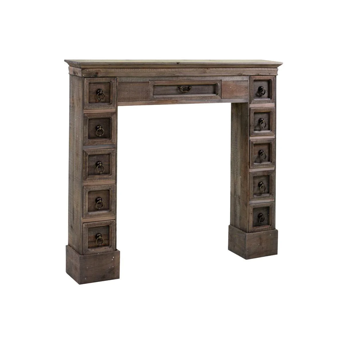 Camino Cornice Legno con Cassetti cm.108x18x101