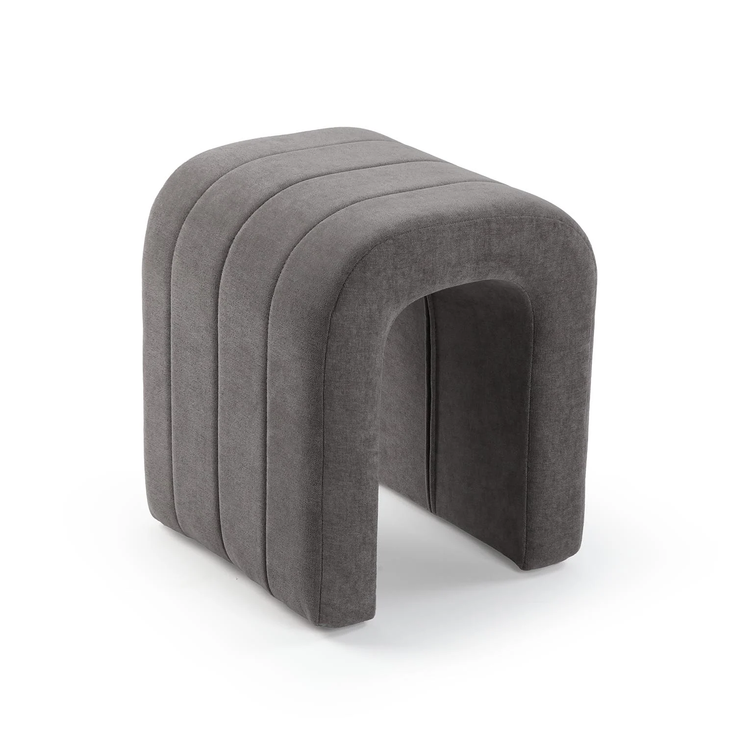 Versa Sgabello Imbottito Grigio Scuro