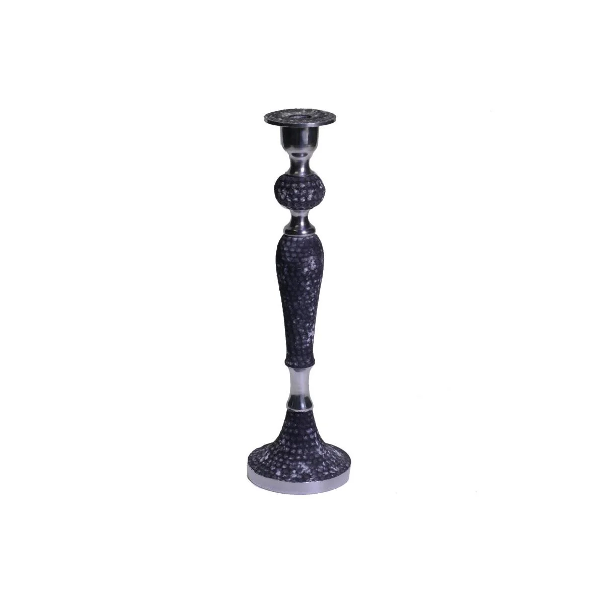 Portacandela Metallo Grigio 1 Posto cm.38