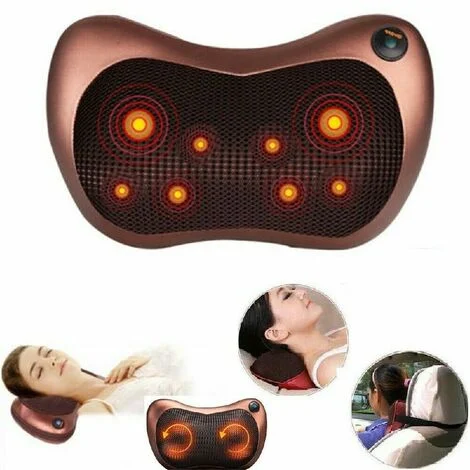 CUSCINO RISCALDANTE MASSAGGIATORE CERVICALE MASSAGGIO BENESSERE LED SHIATSU