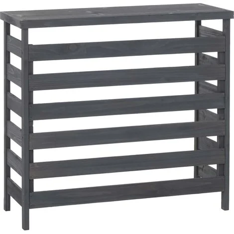[NON UTILIZZATO] Copertura per impianto di climatizzatore/pompa calore HHG-073, rivestimento in legno MVG 78x84x32 cm, antracite grigio