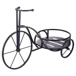 Bicicletta portavasi 1 ripiano in ferro battuto 54x26x35 cm, nero, Esté