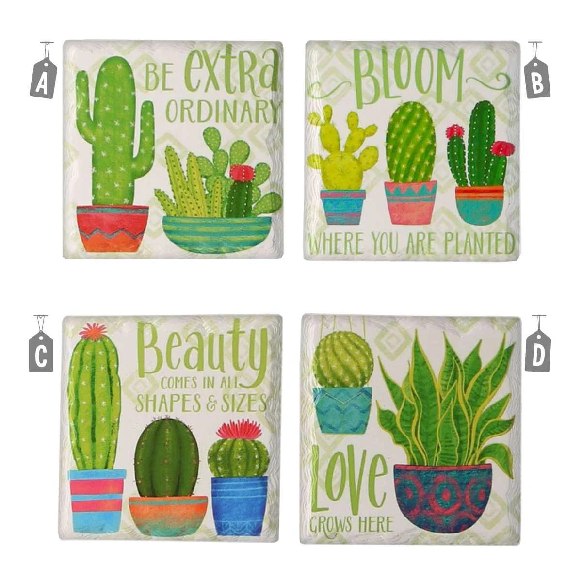 Sottobicchieri Cermica Cactus cm.11 pz.4