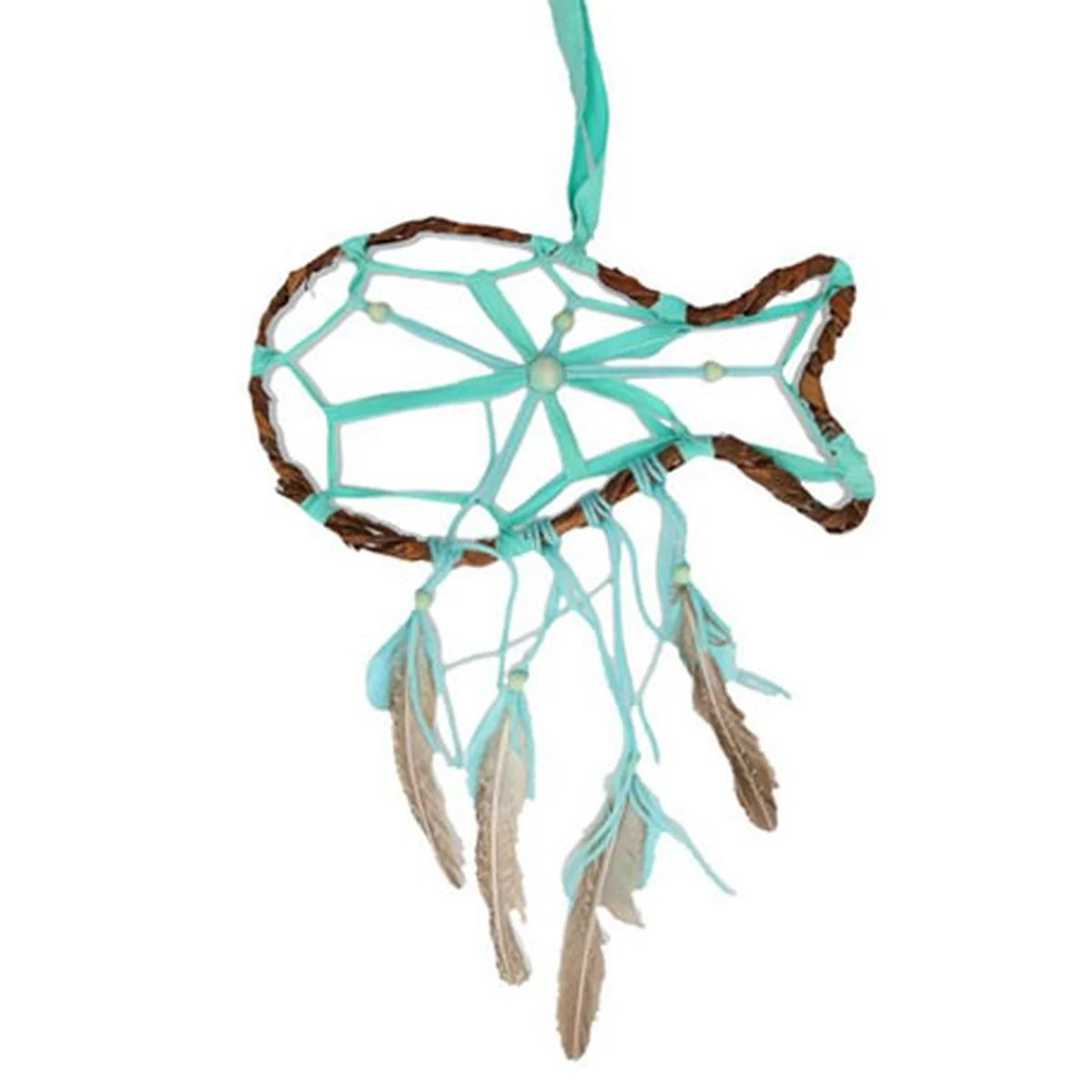 Acchiappasogni Pesce Rattan Verde