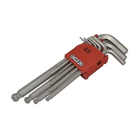 Set Chiavi a Brugola in Cromo Vanadium 9 pz Misure da 1,5 a 10mm