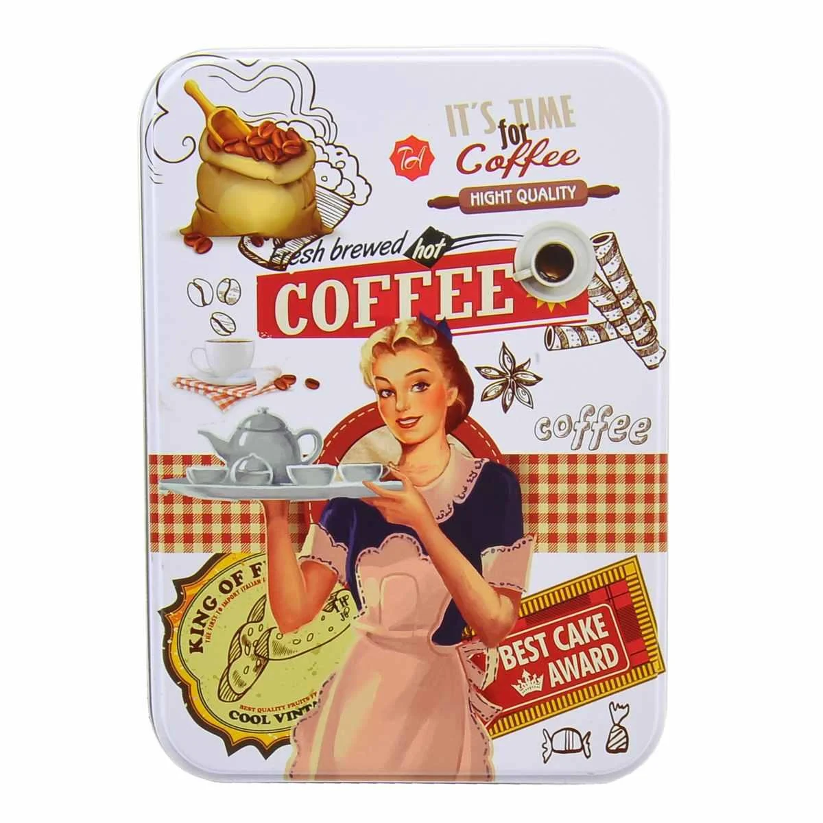 Scatola Metallo Vintage Coffe cm.14x10x5,5