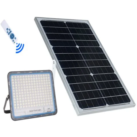 Faro 300W Faretto LED Con Pannello Solare Crepuscolare Luce Fredda IP67