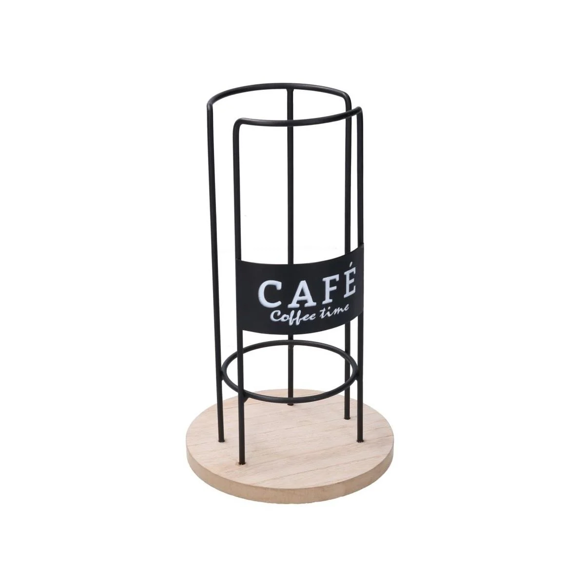 Porta Cialde Legno Metallo Caffè cm.15x26
