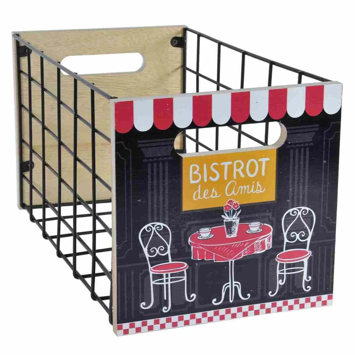 Cassetta Legno Metallo Bistrot cm.26x17x17