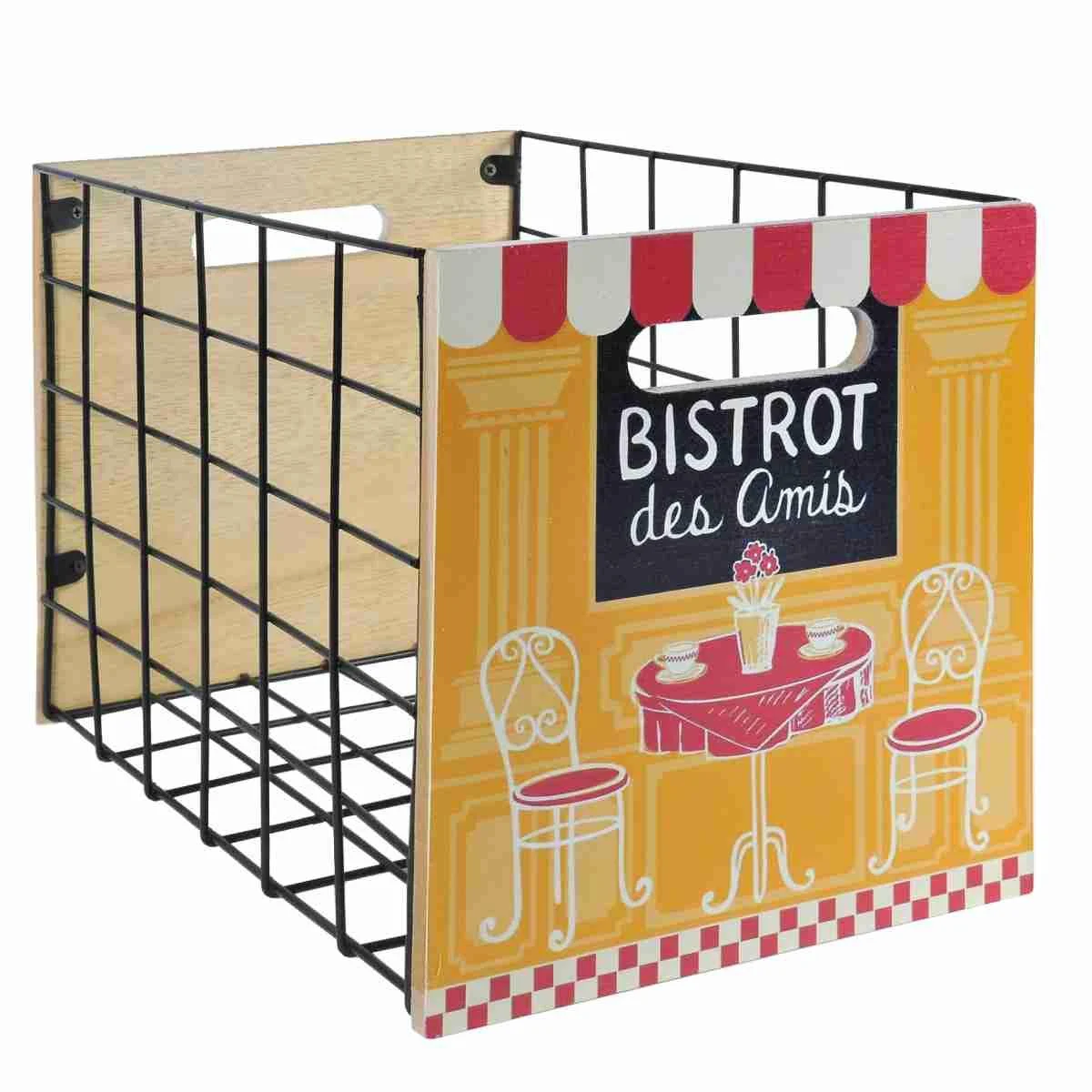 Cassetta Legno Metallo Bistrot cm.20x29,5x31