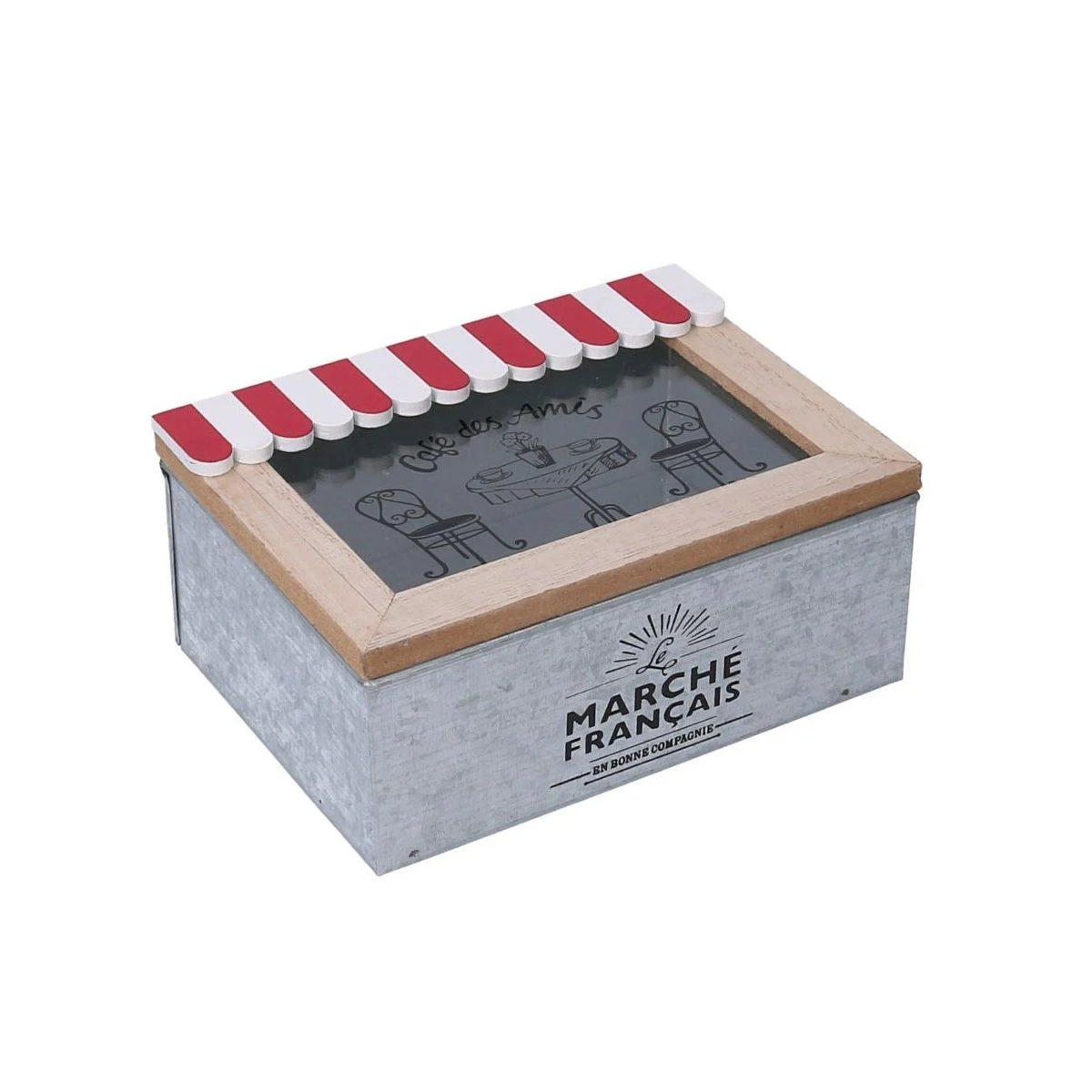 Scatola Portaoggetti Legno Metallo Bistrot 19
