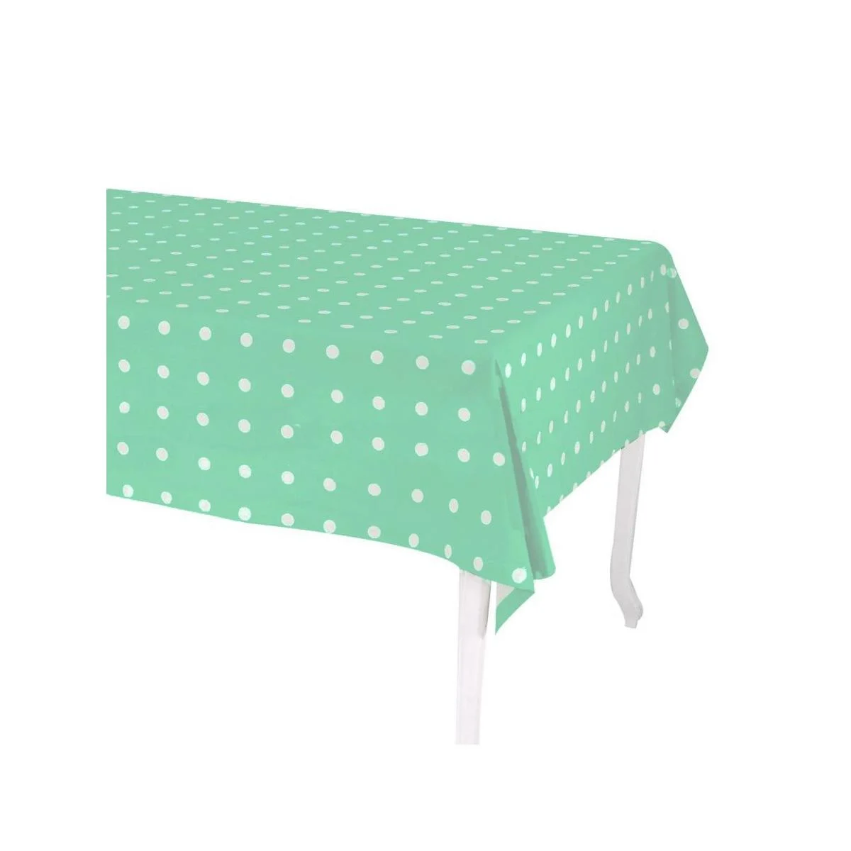 Tovaglia cm.140x240 Pop Pois Verde Acqua Rettangolare
