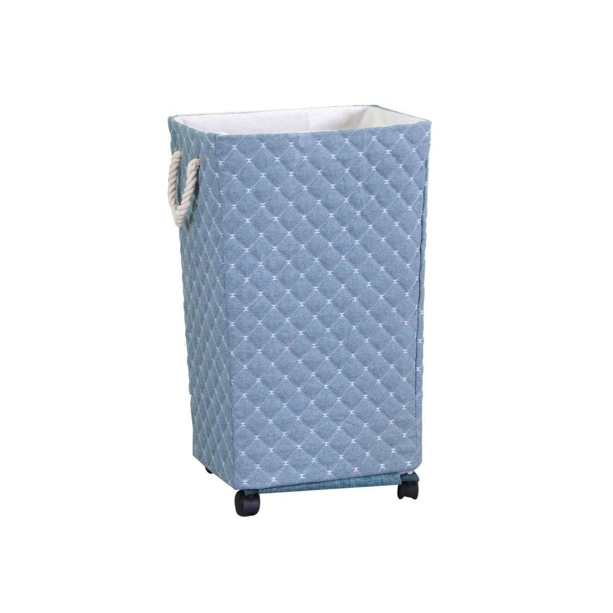 Cestone Azzurro Rettangolare con Rotelle cm.40x30h70
