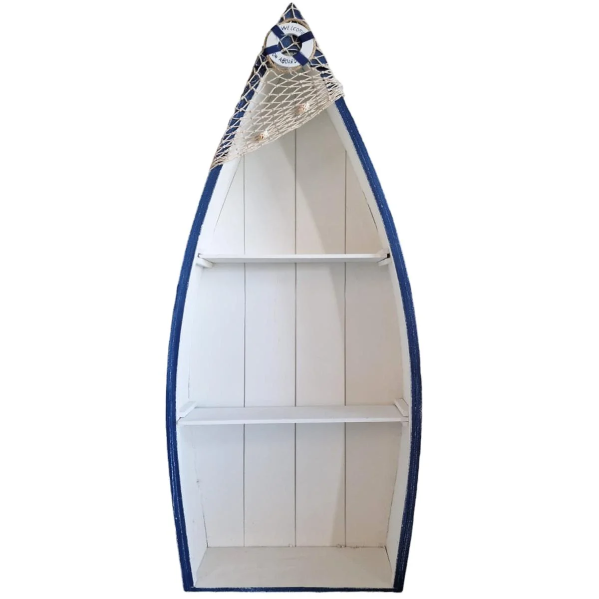 Mensola Legno Barca con 2 Piani cm.29x11xh72