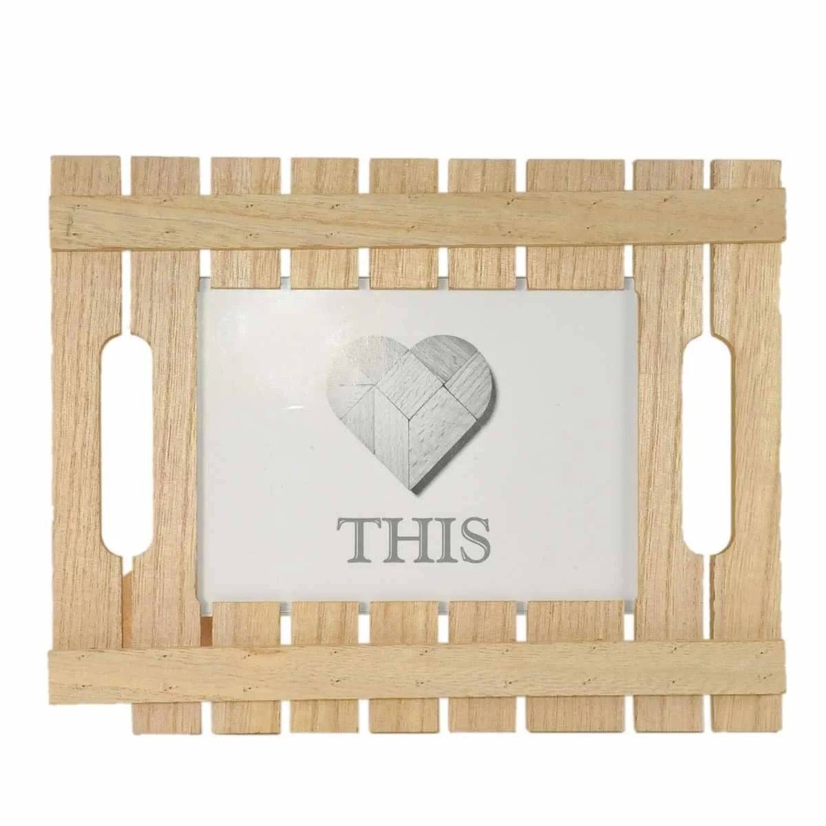 Cornice Legno cm.13x18 Doghe Beige