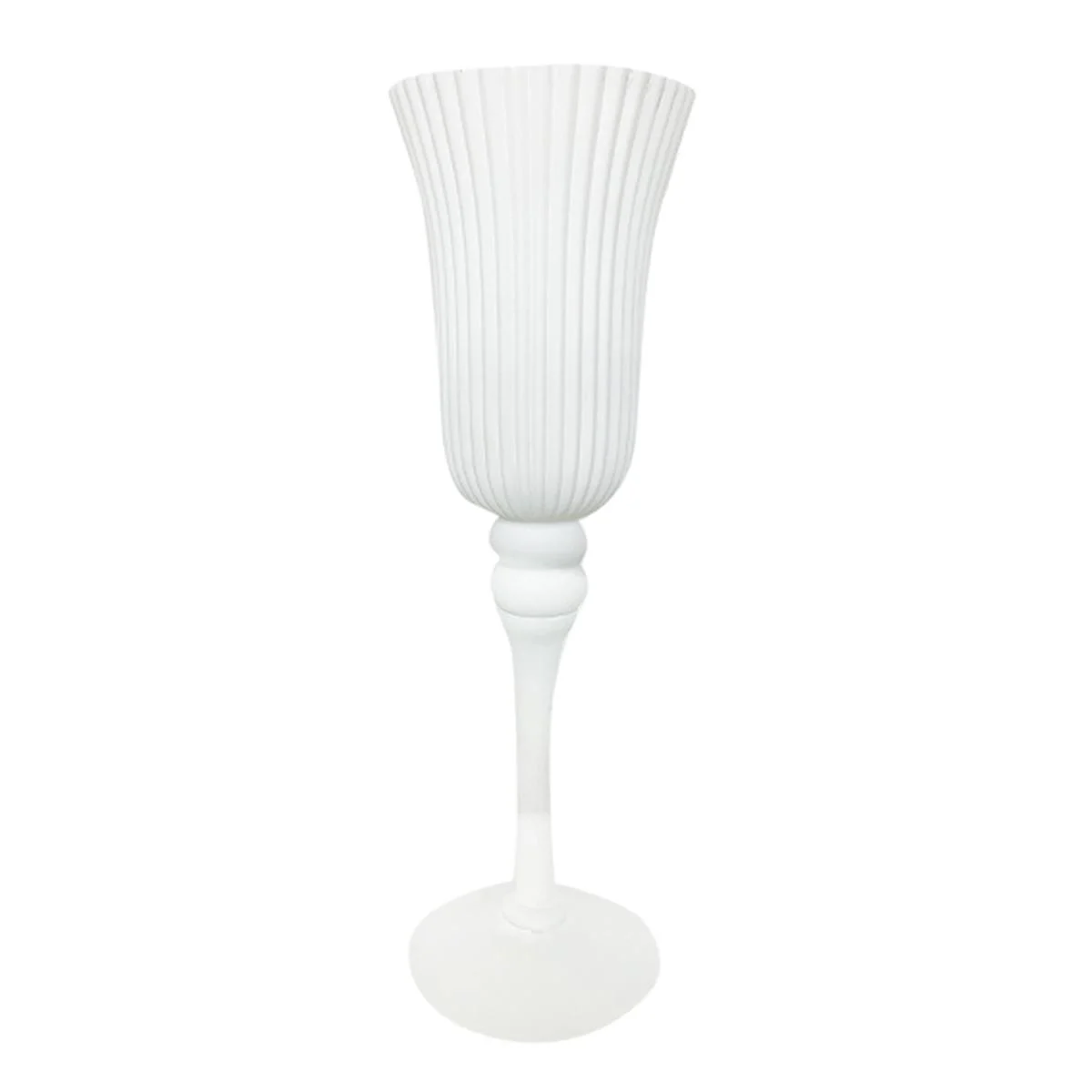 Vaso Vetro Calice Bianco Rigato cm.11x35
