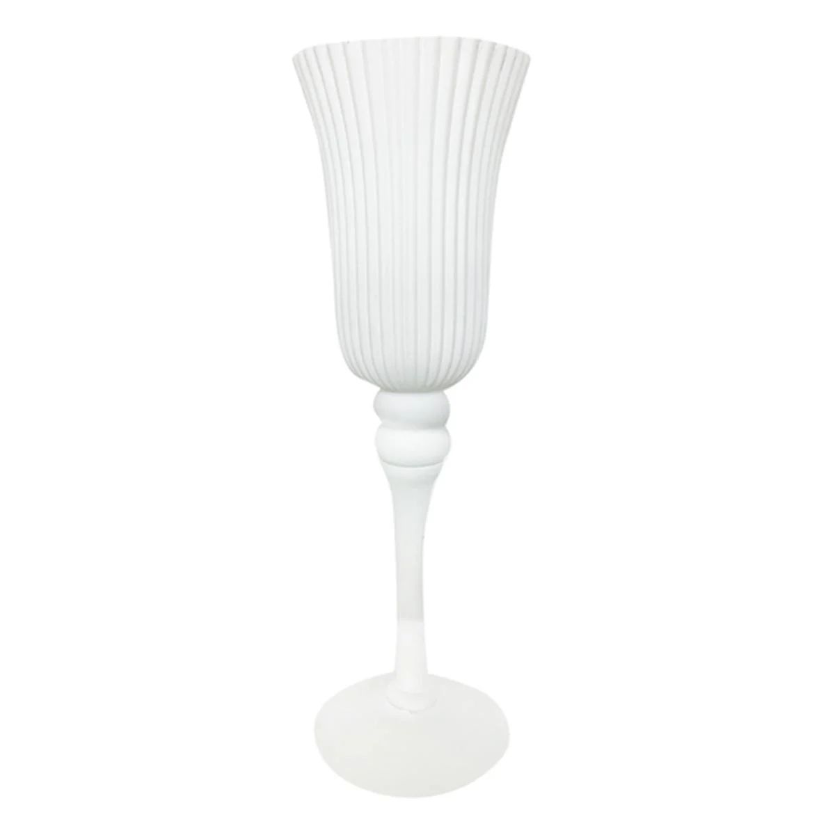 Vaso Vetro Calice Bianco Rigato cm.11x40