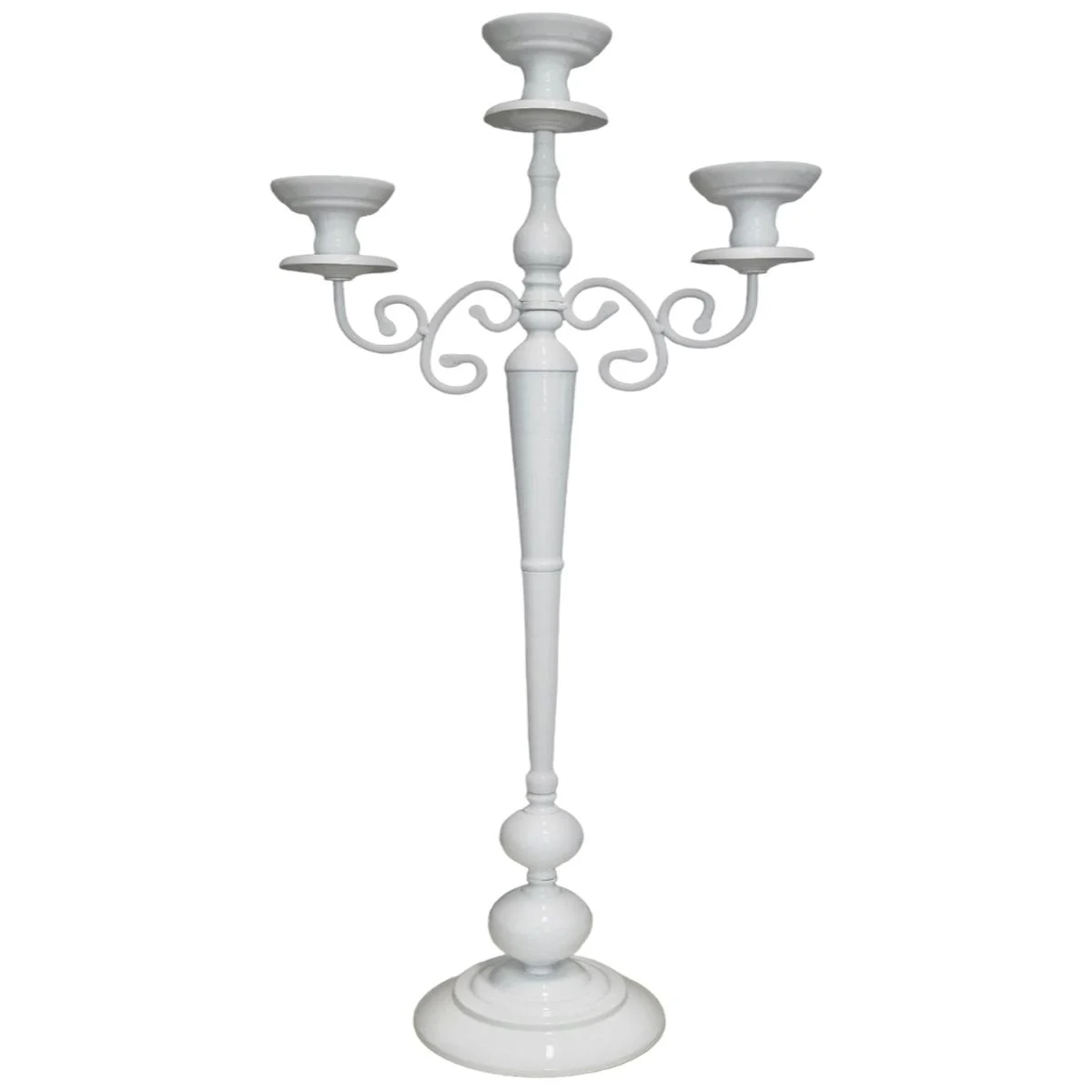 Candelabro con 3 Posti Candela Metallo Bianco h100
