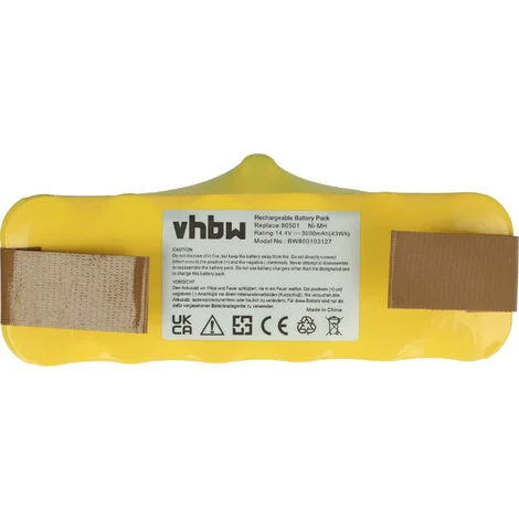 vhbw batteria compatibile con iRobot Roomba 500, 600, 700, 800, 900 Serie aspirapolvere, Home Cleaner (3000mAh, 14,4V, NiMH)