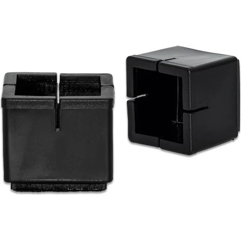 pezzi di tappi quadrati per gambe di sedie con feltrini, tappi protettivi in PVC nero per piedini di sedie, piedini per mobili, [da 49 a 55 mm]