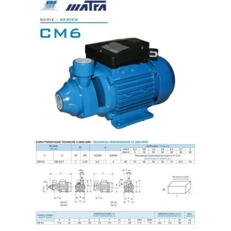 ELETTROPOMPA POMPA PER AUTOCLAVE HP 1 MATRA CM6/4S (14242)