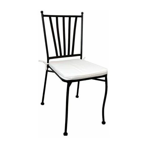 SEDIA CON CUSCINO IN FERRO BATTUTO ARREDO GIARDINO ESTERNO 41X42XH90 (32436)